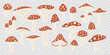 Vector Hand Drawn Cartoon Fly Agaric Mushroom Stickers Isolated. Amanita Muscaria, Fly Agaric Illustration, Mushrooms Collection. Magic Mushroom Set, Design Template