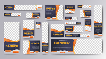 Poster - business web banners template design with image space. vector