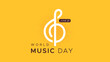 Music. world music day celebration vector design template. June 21. Music day, with notes display. entertainment