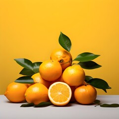 Wall Mural - oranges with leaves