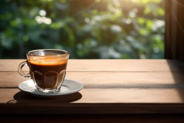 Wall Mural - Milk Tea on a wooden table