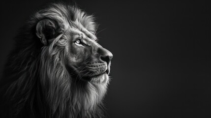 Wall Mural - Black and White Portrait of Lion