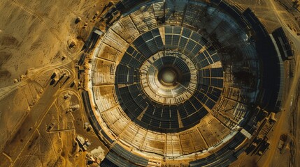 Wall Mural - Harnessing the Sun: Aerial Photography of Concentrated Solar Thermal Plant
