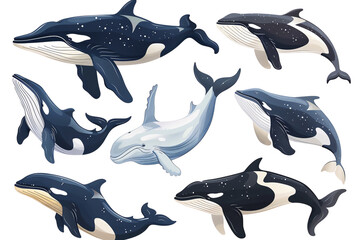 Wall Mural - orca whale swimming in group whale