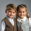 Two children in elegant .. German children are a boy and a girl.