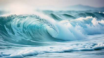 Sticker - Ocean wave close-up. Beautiful natural background.