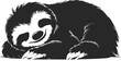  sleeping sloth minimalist illustration silhouette