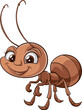 illustration of a cute cartoon ant
