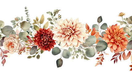 Wall Mural - Flowers background, Watercolor style, Rustic wedding