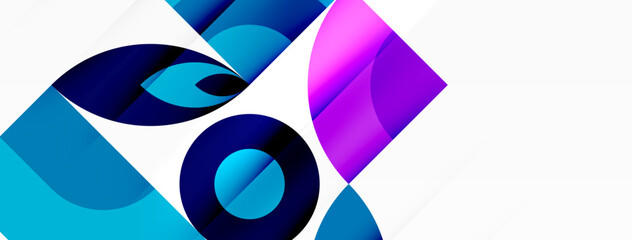 Wall Mural - A vibrant purple logo with electric blue accents, set against a white background. The design features a triangular pattern and uses magenta tints for added artistic flair