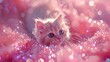 Digital pink glitter masonry cat poster web page PPT background