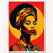 © Nadia - contemporary elegance modern minimalistic pop art poster featuring a woman in african style,Beautiful woman face abstract watercolor illustration on the white background with copy space. Portrait ,