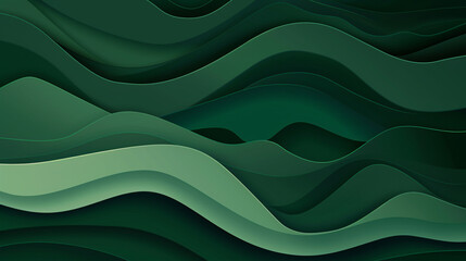 Wall Mural - Luxurious Minimal Wave Vector Background in Forest Green.