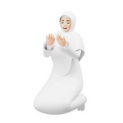 Wall Mural - 3D Character Muslim Woman Pray