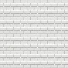 White brick wall seamless pattern background, 3D background