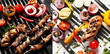 Abstract BBQ Food - Colourful Illustration