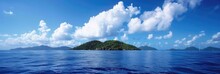 Tropical Paradise: A Stunning View Of Norman Island From Tortola With Clear Blue