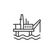 Offshore drilling platform icon illustrating a structure for oil and gas exploration and production in the marine environment. Suitable for topics on the oil industry. Vector illustration.