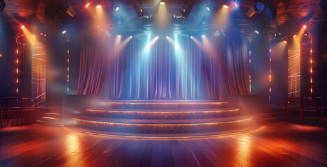 Poster - A talent show stage. Generative AI.
