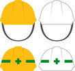 黄色と白のシンプルな工事用ヘルメット