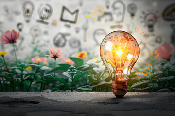 Wall Mural - Bright idea for business growth