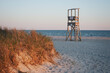 Lifeguard Stand on an empty Cape Cod beach at sunset