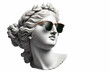© Ольга Лукьяненко - Ancient woman head sculpture wearing summer sunglasses