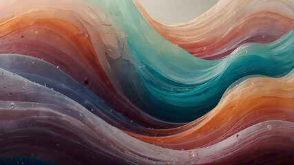 Wall Mural - Transparent wave layers combining to create a pleasing chromatic symphony