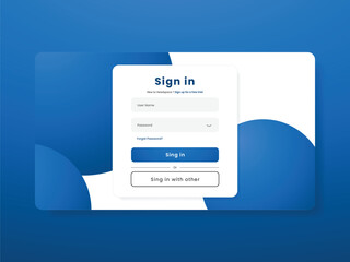 Wall Mural - sign in user interface ui page banner design layout