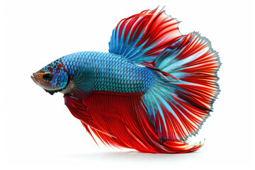 a siam fish with red and blue tail