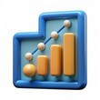 3D render of a scatter plot graph icon, on isolated white background, Generative AI
