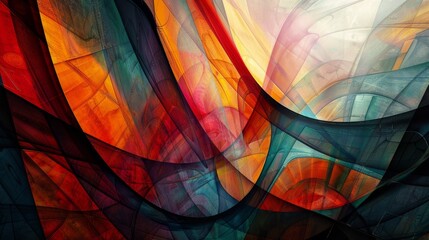 Wall Mural - Digital Art Abstract Form: An illustration featuring abstract forms created through digital art techniques