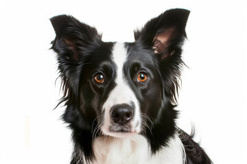 Wall Mural - a black and white dog with a white collar