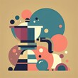 Geometric Symphony: An Abstract Interpretation of Coffee Culture with Generative AI.