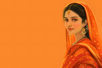 Poster - a woman dressed in traditional Indian attire