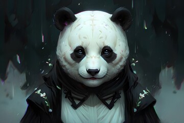 Wall Mural - panda in human style 