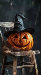 Wall Mural - Jack lantern background. Element of Halloween decoration. 