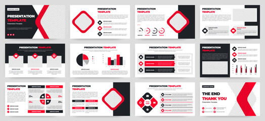 Modern presentation slide templates. Infographic elements template set for web, print, annual report brochure, business flyer leaflet marketing and advertising template. Vector Illustration.