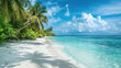 Panorama Set of a beautiful white sand beach and turquoise water in Maldives Holiday summer beach background Wave of the sea on the sand beach