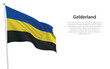 Isolated waving flag of Gelderland is a province Netherlands