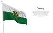 Isolated waving flag of Saxony is a state Germany
