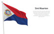 Isolated waving flag of Sint Maarten