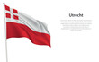 Isolated waving flag of Utrecht is a province Netherlands