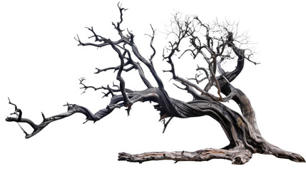 old dead spooky tree isolated on white or transparent png