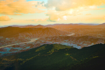 Canvas Print - Scenery of beautiful mountain ranges at Doi Pha Tang