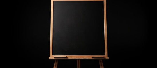 Canvas Print - A frontal view of an easel displaying a black board perfect for adding text or images within the copy space