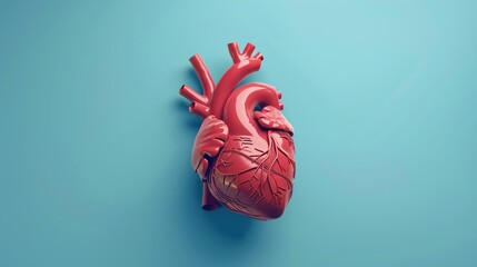 Wall Mural - Anatomy of the human heart. Heart with veins. A flat modern illustration.