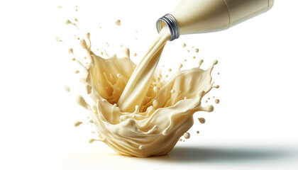 Wall Mural - vanilla milk splashes