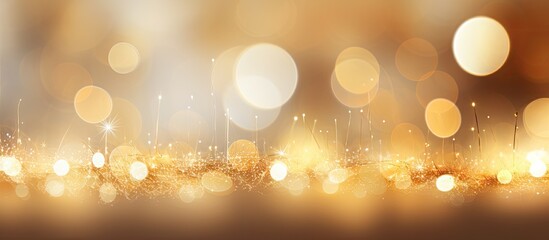 Wall Mural - Abstract gold background with copy space image featuring holiday lights