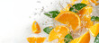 Oranges fruit and Orange juce liquid waves splash isolated on  transparent background,Elements of Design for food and drink